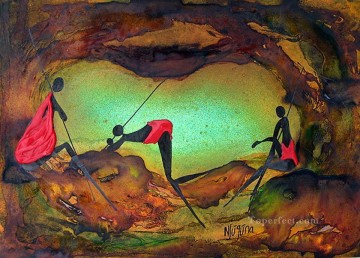 Cave Comfort African Oil Paintings